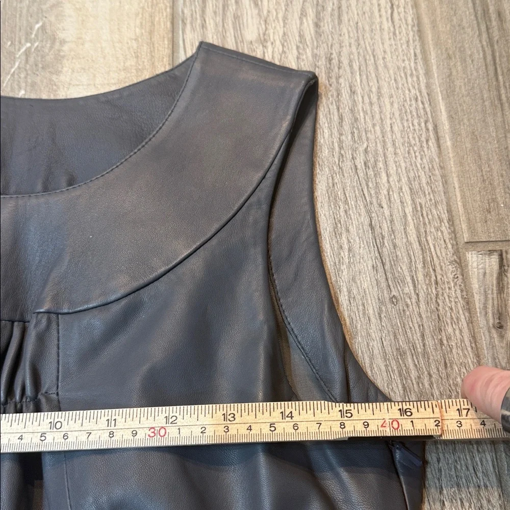 Marks & Spencer Autograph Gray‎ Leather Shift Dress Modern Minimal US 6 UK 10